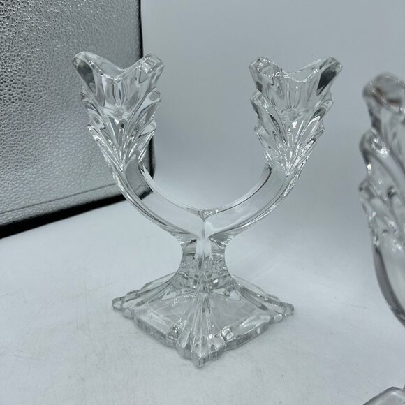 Honour Crystal Double Candlestick Holder set of 2 - Picture 3 of 9